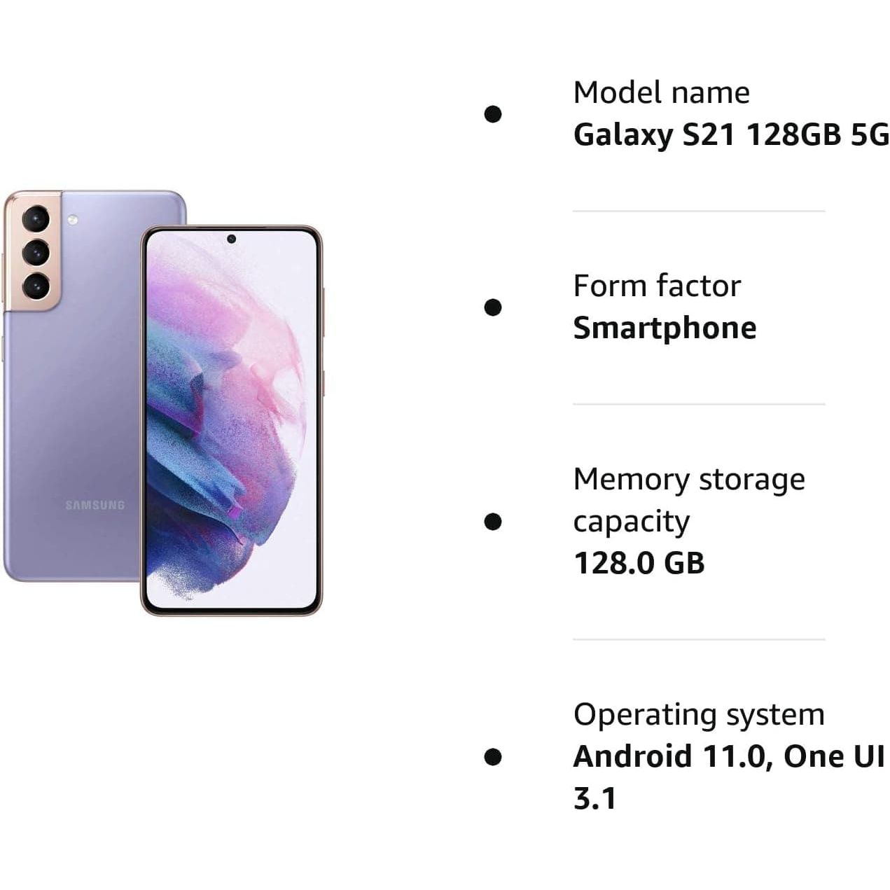 Samsung Galaxy S21 128GB 5G - Phantom Violet - Unlocked - 5